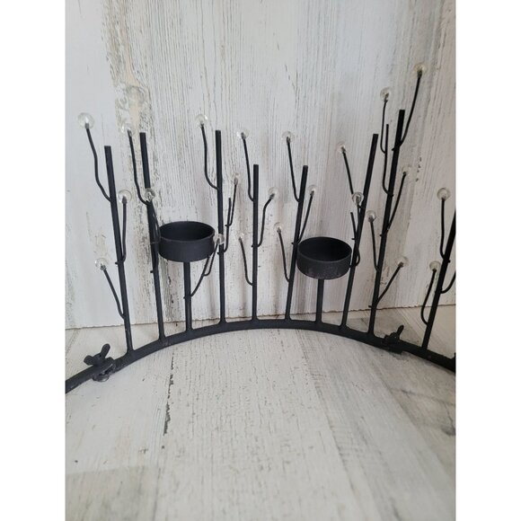Metal unique black branch tree line tealight candle holder - Picture 3 of 6